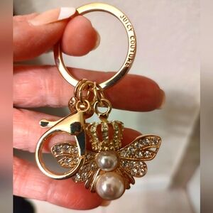 Juicy Couture Gold and Pearl Bee Key Holder/Bag Charm